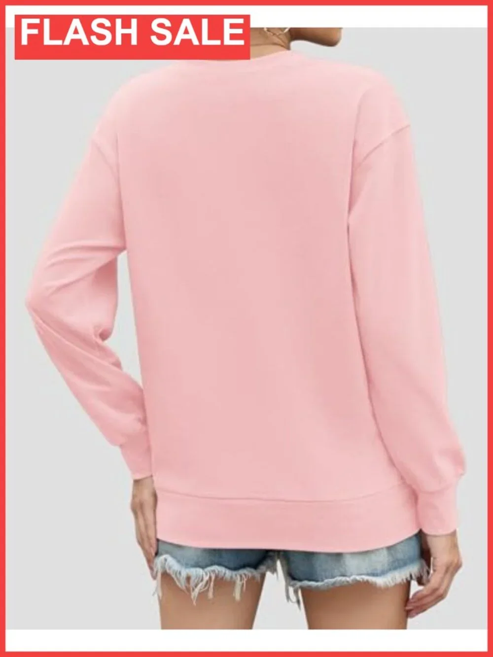 Women's Oversized Crewneck Sweatshirt Hoodless Kangaroo Pocket Pullover